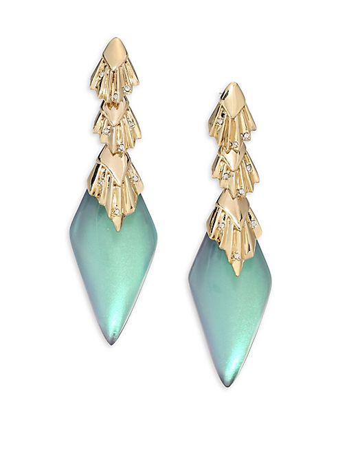 Alexis Bittar - Lucite Crystal Studded Pleated Dangling Drop Earrings