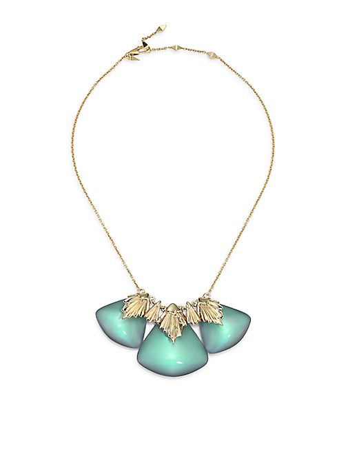 Alexis Bittar - Lucite Crystal Studded Pleated Bib Necklace