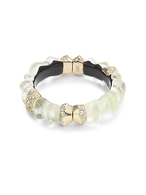 Alexis Bittar - Lucite Crystal-Encrusted Sculptural Hinge Bangle