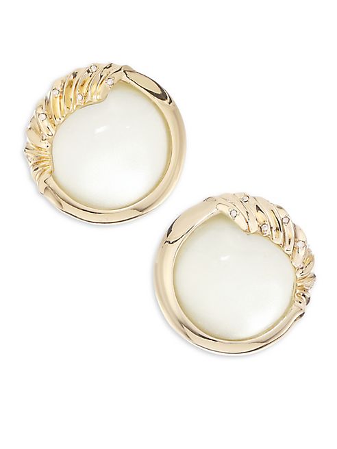 Alexis Bittar - Lucite Crystal Studded Sculptural Sphere Clip-On Earrings