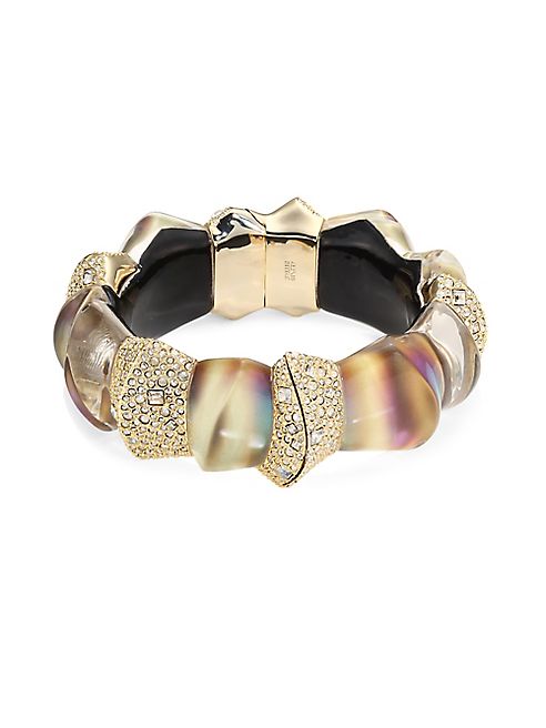 Alexis Bittar - Lucite Crystal-Encrusted Sculptural Hinge Bracelet