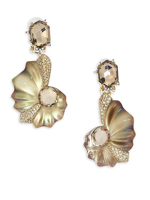 Alexis Bittar - Lucite Crystal Shell Clip-On Earrings