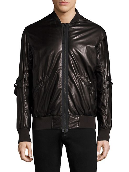 Helmut Lang - Stand Collar Leather Bomber