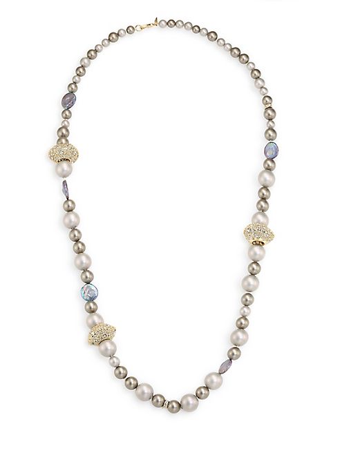 Alexis Bittar - Elements Crystal Station Faux-Pearl Necklace/26