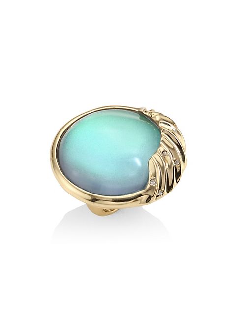 Alexis Bittar - Lucite Crystal-Studded Sculptural Sphere Cocktail Ring