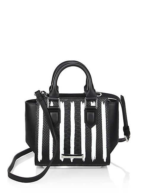 KENDALL + KYLIE - Brook Mini Striped Leather Satchel