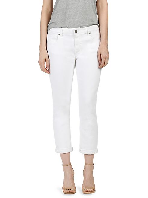 PAIGE - Brigitte Rolled Cropped Straight-Leg Jeans