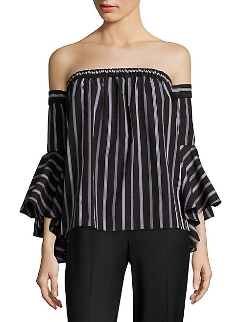 MILLY - Ines Striped Off-the-Shoulder Top