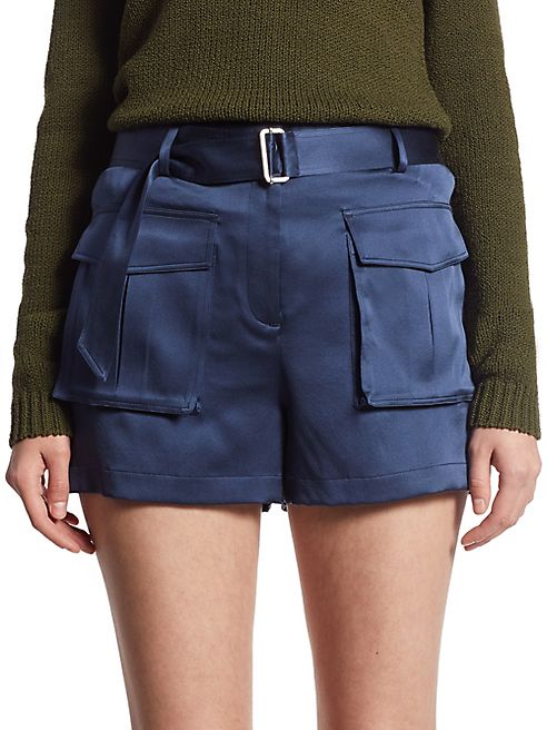 Theory - Vasilica Silk Mini Shorts