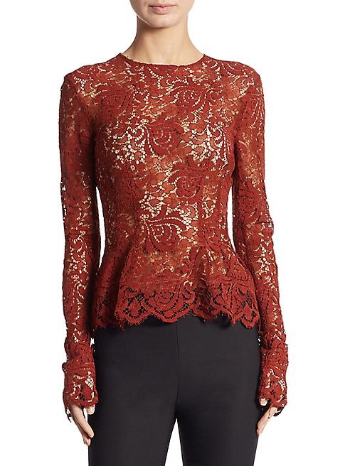 DKNY - Long Sleeve Lace Top