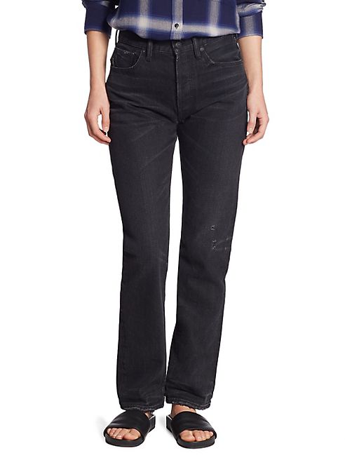 Vince - Cotton High Rise Union Slouched Released Hem Jeans