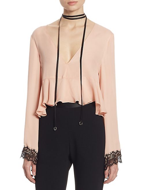 Cinq à Sept - Jemma Choker Lace Jemma Silk Top