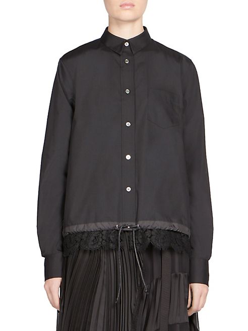 Sacai - Lace Button-Front Shirt