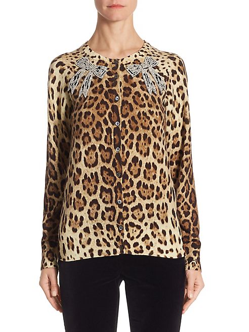 Dolce & Gabbana - Leopard-Print Cashmere Cardigan