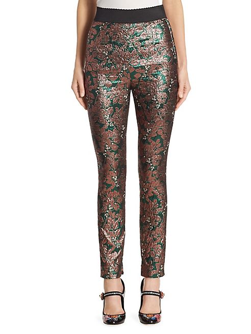 Dolce & Gabbana - Lurex Jacquard Floral Pants