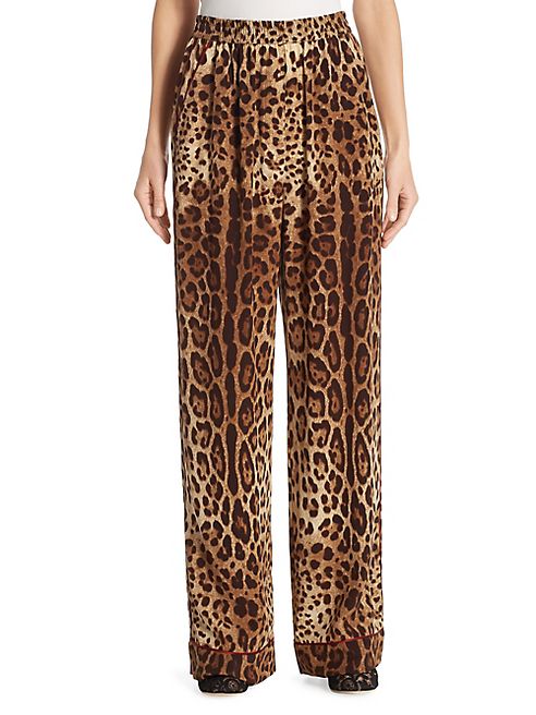 Dolce & Gabbana - Leopard-Print Crepe de Chine Pajama Pants