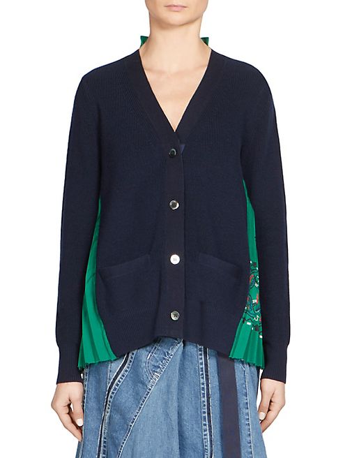 Sacai - Bandana-Print Wool Cardigan