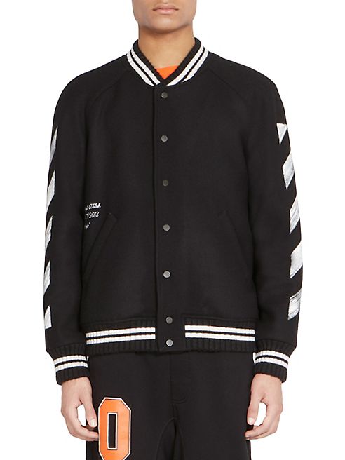 Off-White - Diagonal Brushed Varsity Jacket