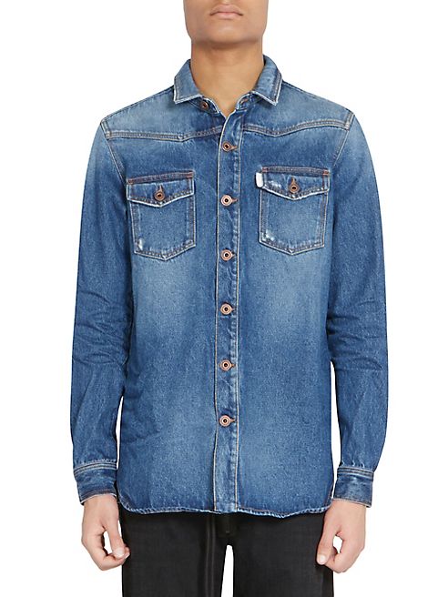 Off-White - Diagonal Window Denim Button-Down Shirt