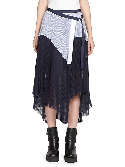 Sacai - Pleated Colorblock Skirt