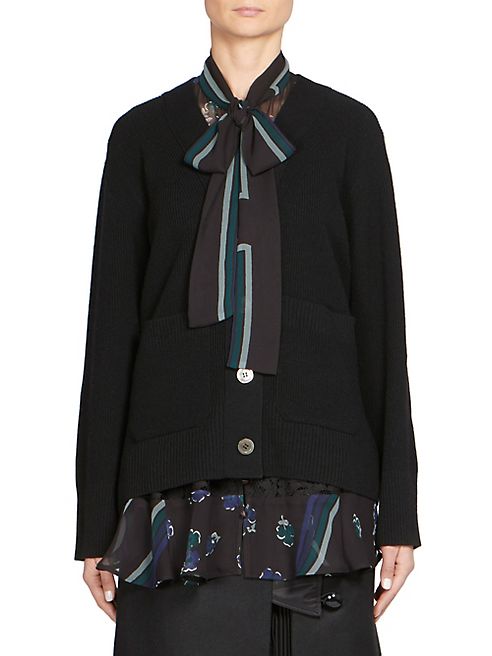 Sacai - Ribbed V-Neck Cardigan