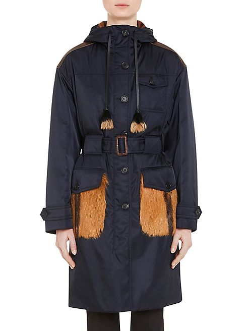 Prada - Gabardine Nylon & Calf Hair Raincoat