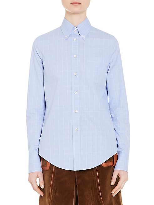 Prada - Plaid Cotton Button-Down Shirt