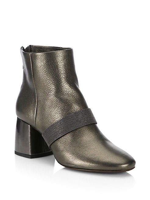 Brunello Cucinelli - Metallic City Leather Boots