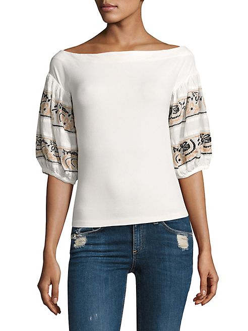 Free People - Rock With It Embroidered Top