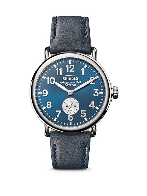 Shinola - Runwell Sub Second Stainless Steel & Leather Strap Watch