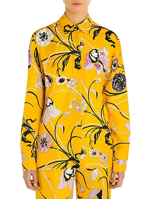 Emilio Pucci - Long Sleeve Printed Silk Shirt