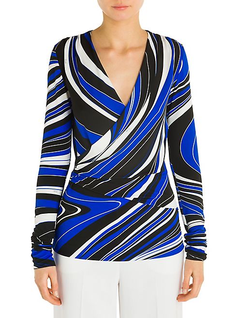 Emilio Pucci - Faux Wrap Print Top