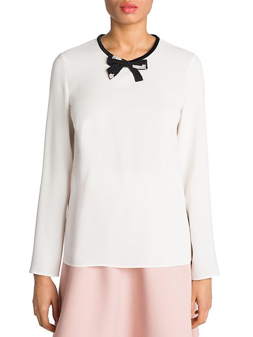 Miu Miu - Embellished Bow Top