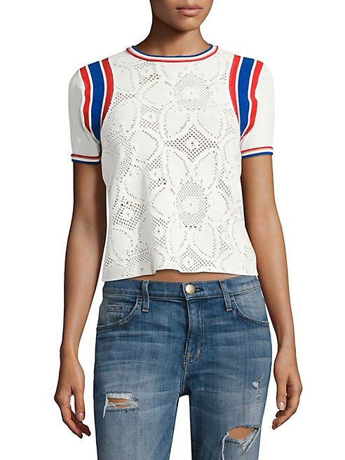 Free People - Mimi Crochet Knit Tee