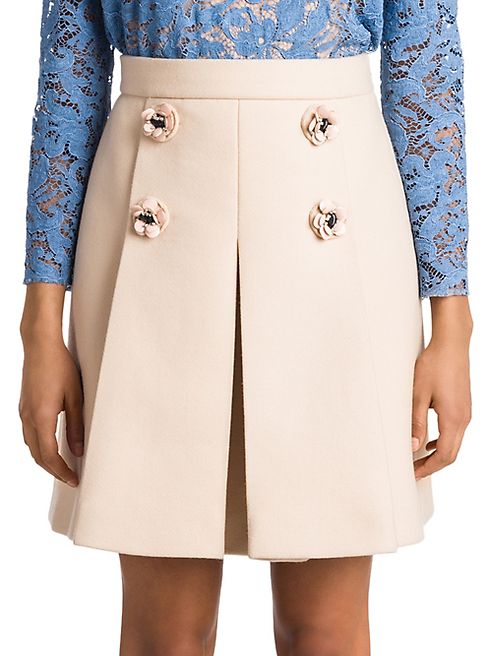 Miu Miu - Floral Wool Skirt