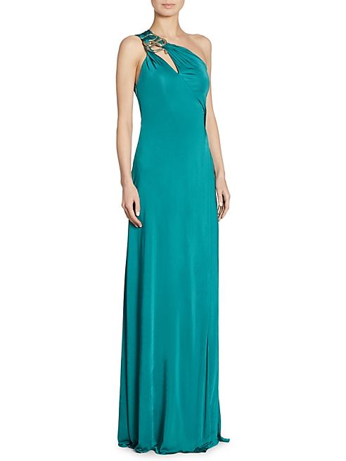 Roberto Cavalli - One Shoulder Snake Gown