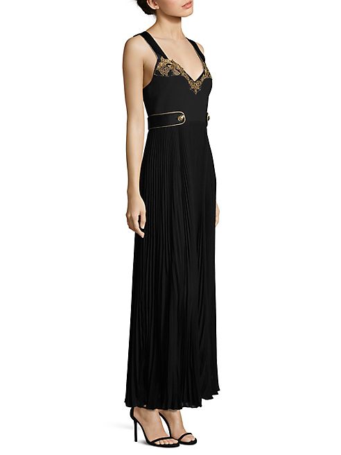 Roberto Cavalli - Embroidered Pleated Gown