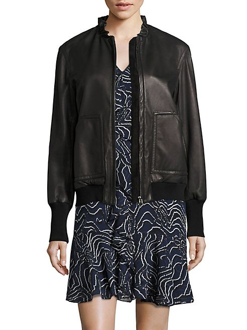 Derek Lam 10 Crosby - Ruffle Collar Bomber Jacket