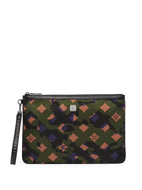 MCM - Lion Camo Nylon Large Pouch