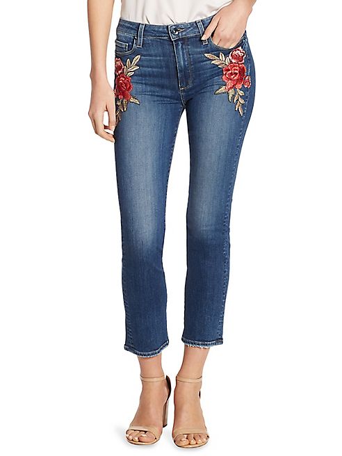 PAIGE - Jacqueline Embroidered Straight-Leg Jeans