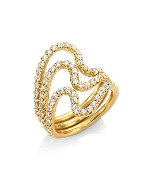 Carelle - Brushstroke N° 22 Diamond & 18K Yellow Gold Ring Set