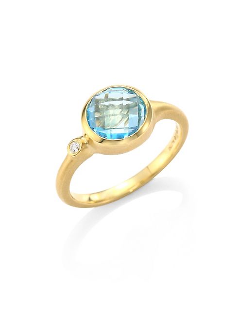 Carelle - Blue Topaz & Diamond Stack Ring