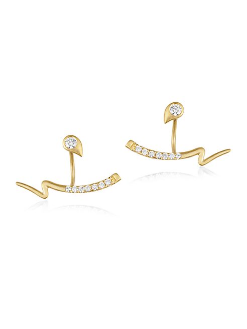 Carelle - Brushstroke Diamond & 18K Yellow Gold N° 53 Stud & Ear Jacket Set