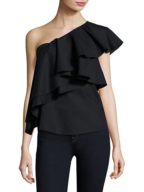 MILLY - Cascading Ruffle Top