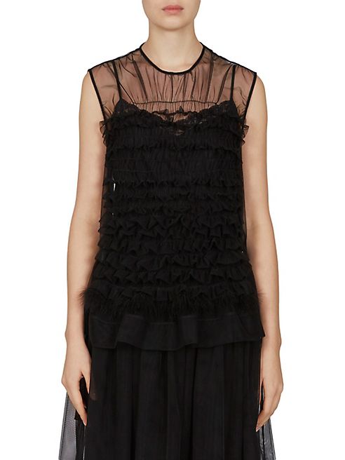 Simone Rocha - Marabou Smocked Top