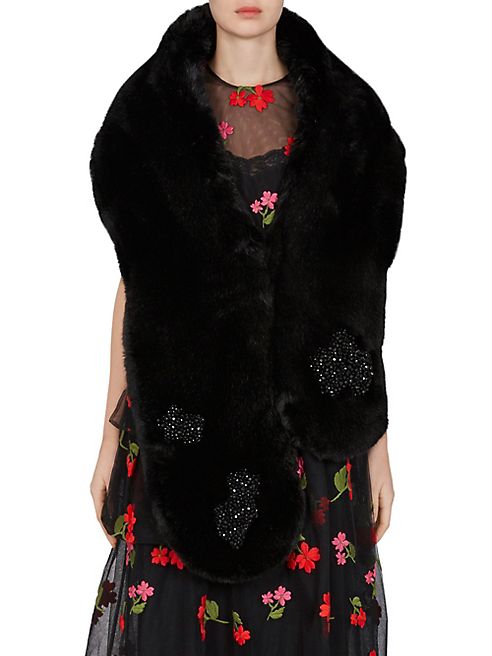 Simone Rocha - Beaded Faux Fur Scarf