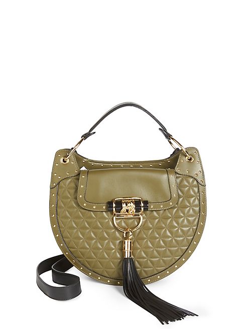 Balmain - Quilted Leather Saddle Hobo Bag