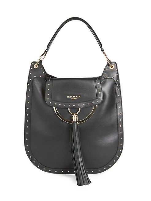 Balmain - Domaine 33 Glovetanned Leather Hobo Bag