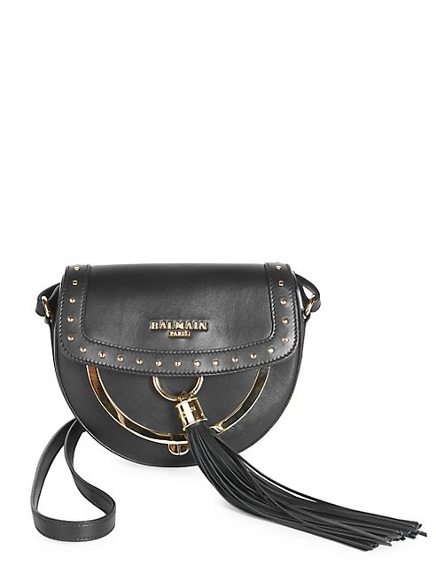 Balmain - Domaine 18 Studded Glovetanned Leather Saddle Bag