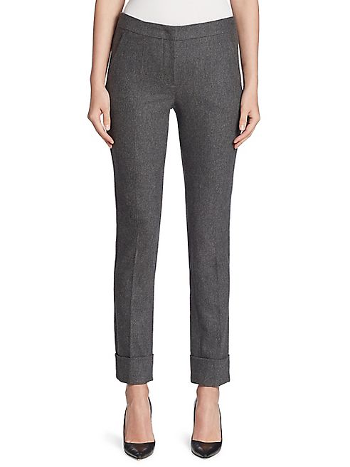 Armani Collezioni - Stretch Flannel & Cashmere Cuff Pants